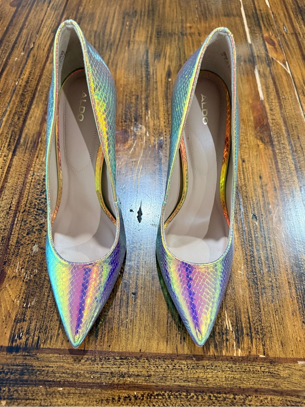 ALDO Women's Stessy Iridescent  Holgraphic Mermaid Pointed-Toe Heel